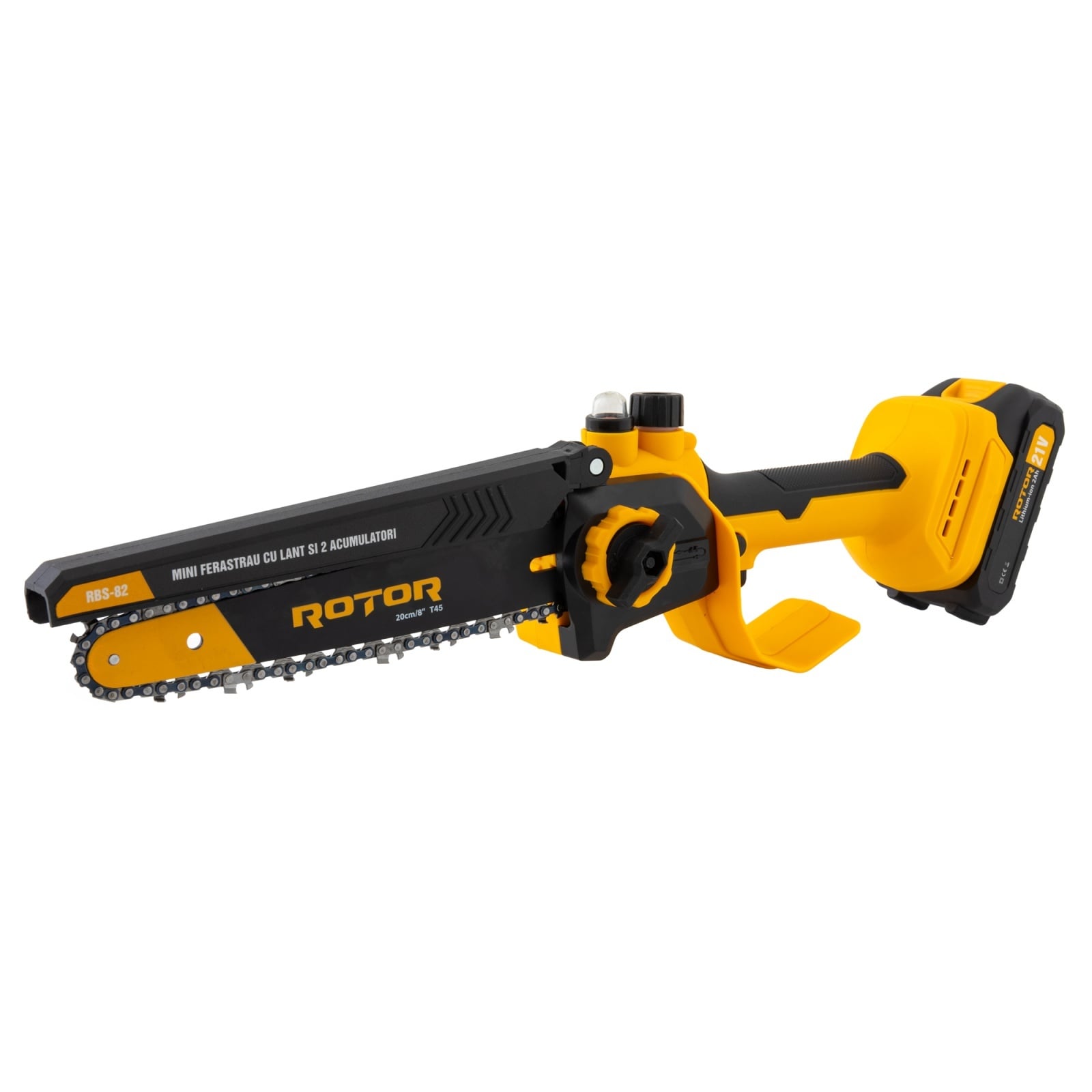 Mini-drujbă ROTOR RBS-82, 20 cm, 21 V, doi acumulatori 2 Ah