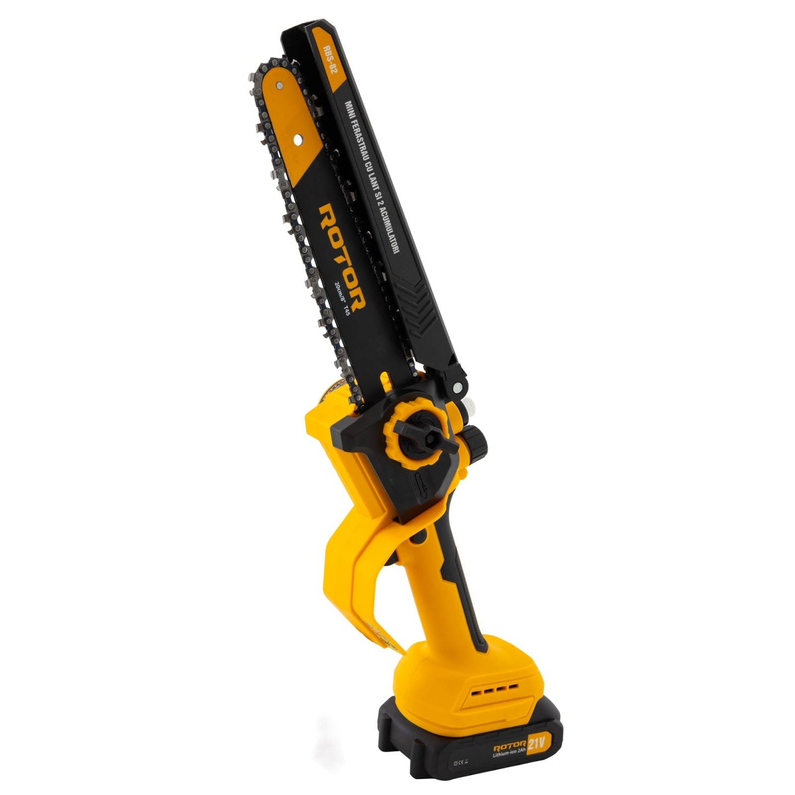 Mini-drujbă ROTOR RBS-82, 20 cm, 21 V, doi acumulatori 2 Ah
