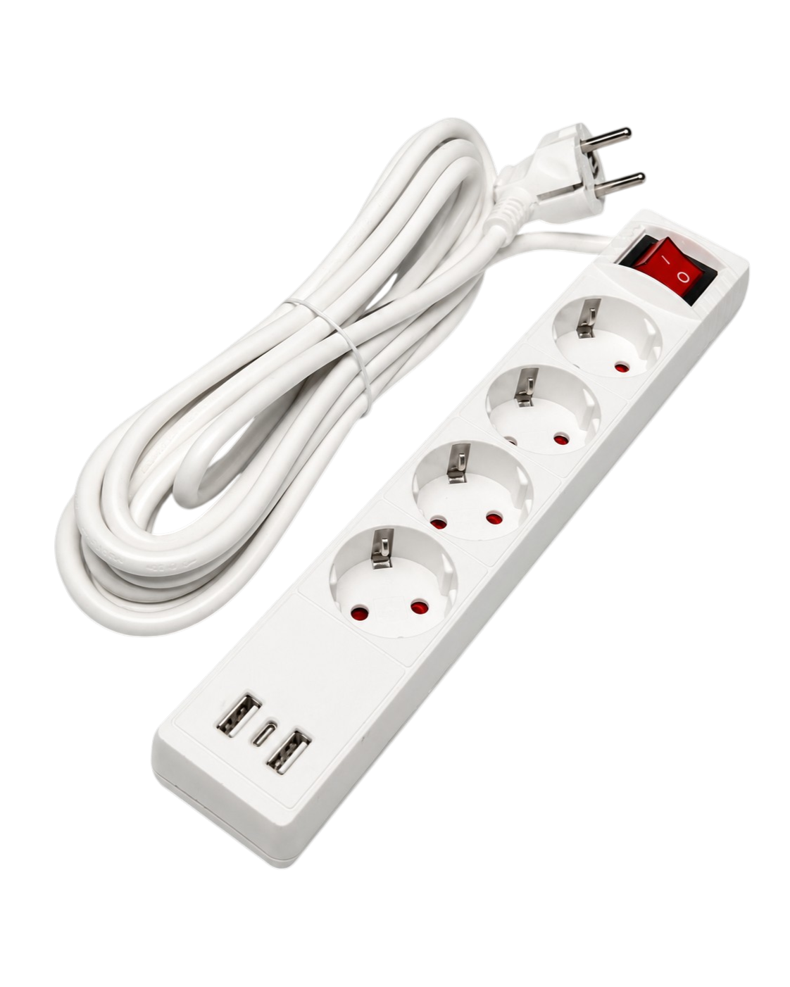 Prelungitor Zentrix ZX1008, 5 m, 3 prize, întrerupător, USB