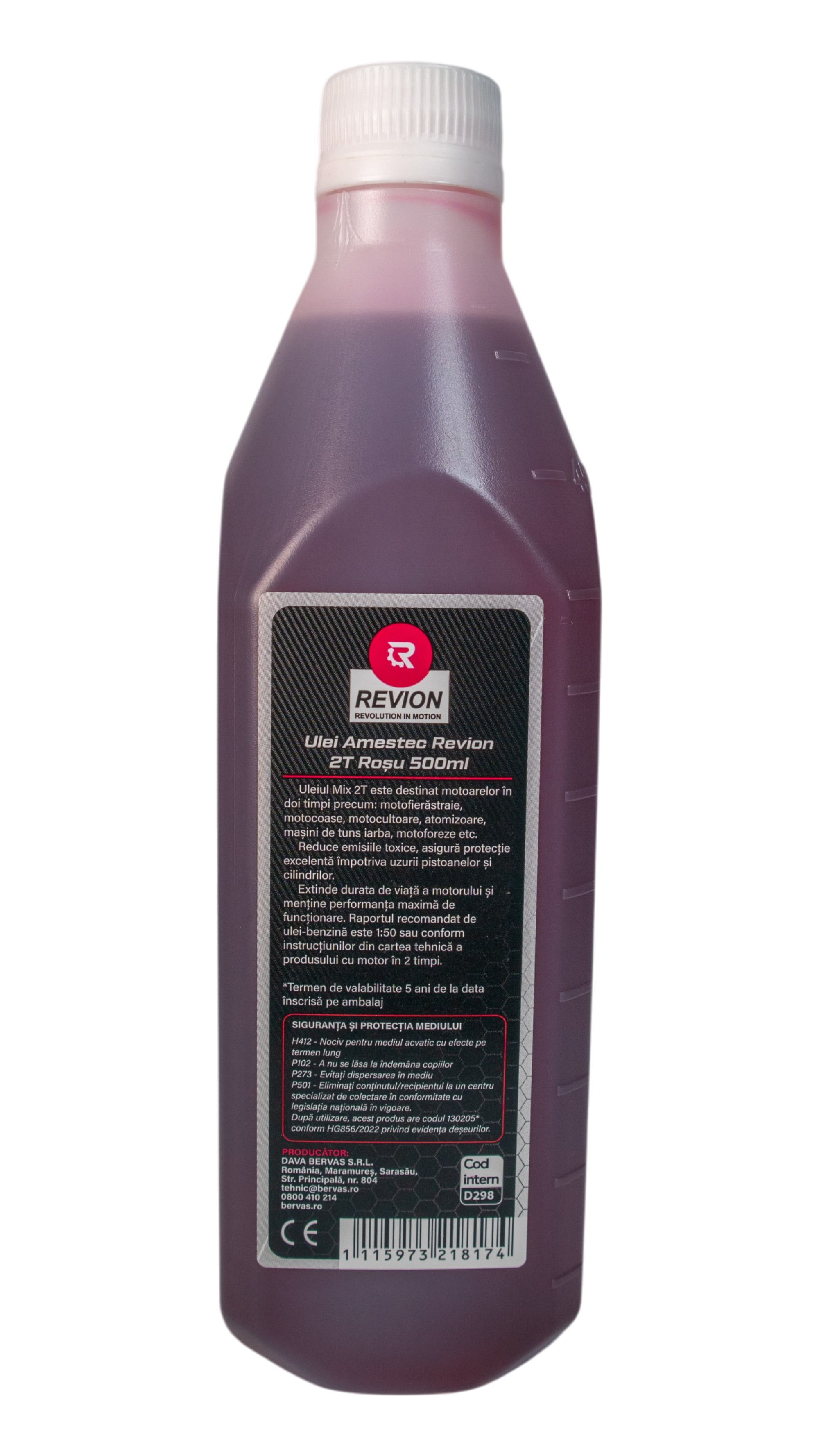 Ulei de amestec Revion 2T roșu, 500 ml