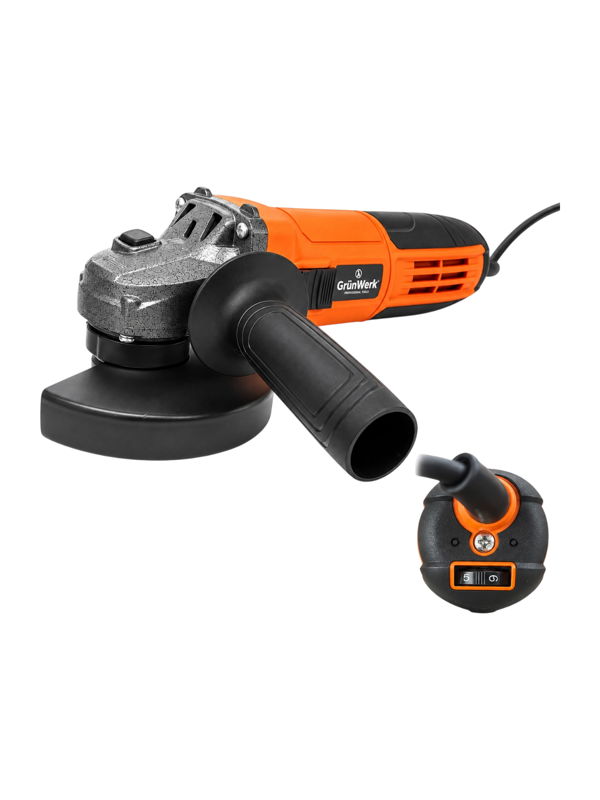 Polizor unghiular GrunWerk GW0014, 800 W, 125 mm, turație reglabilă
