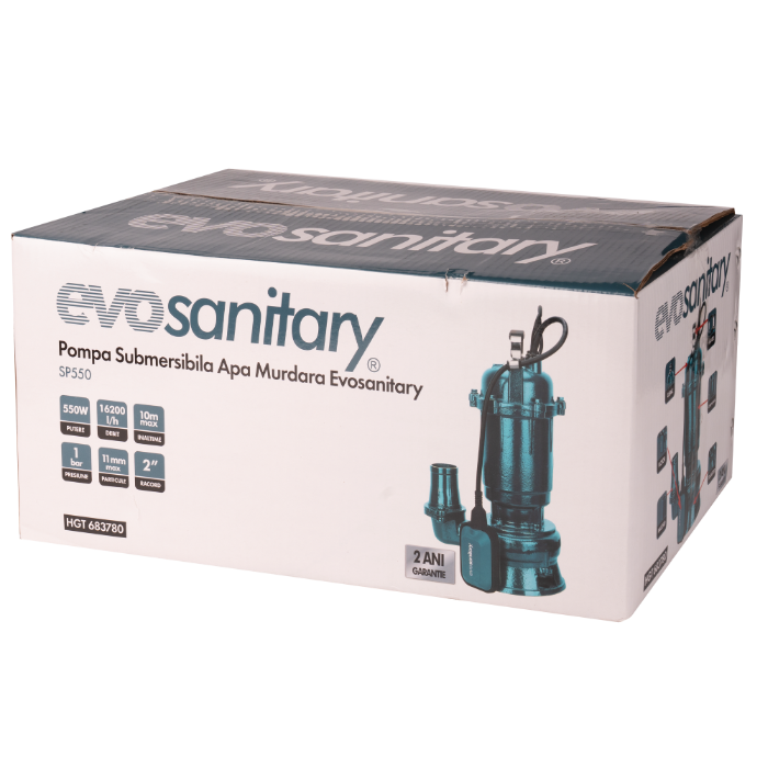 Pompă submersibilă EvoSanitary WQD10-7-0.55F, 550 W