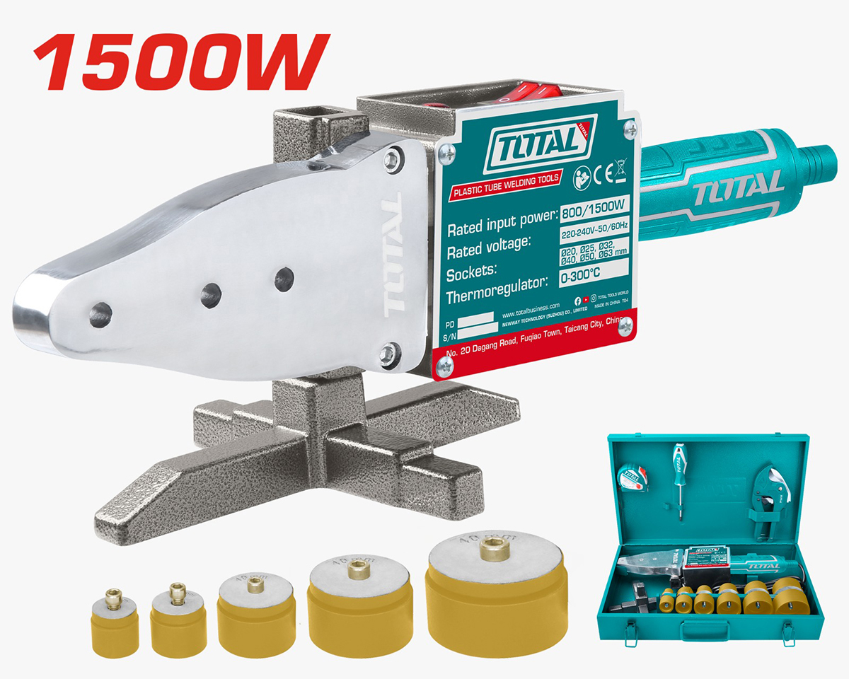 Aparat de lipit țevi PPR TOTAL TT328151, 800/1500 W, 20–63 mm